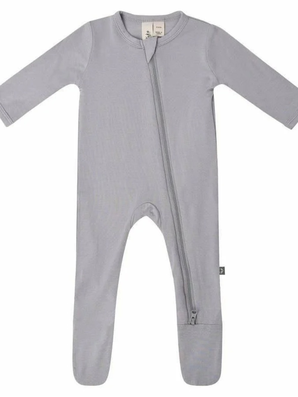 Kyte Baby Zippered Footie Solids in Storm Grey Size 0-3 Months Bamboo Zippy